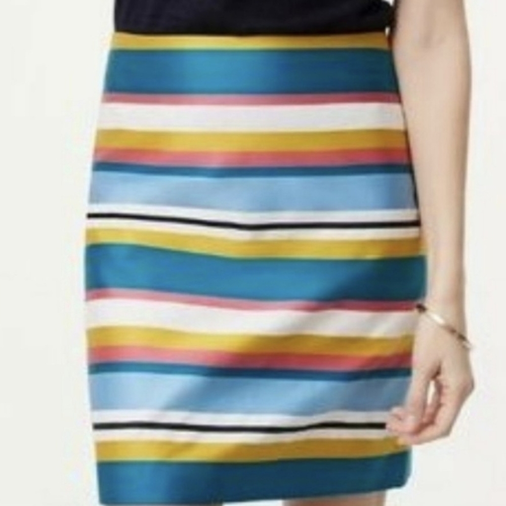 LOFT Striped Multicolor Skirt Sz 4 *D7 - Picture 5 of 5
